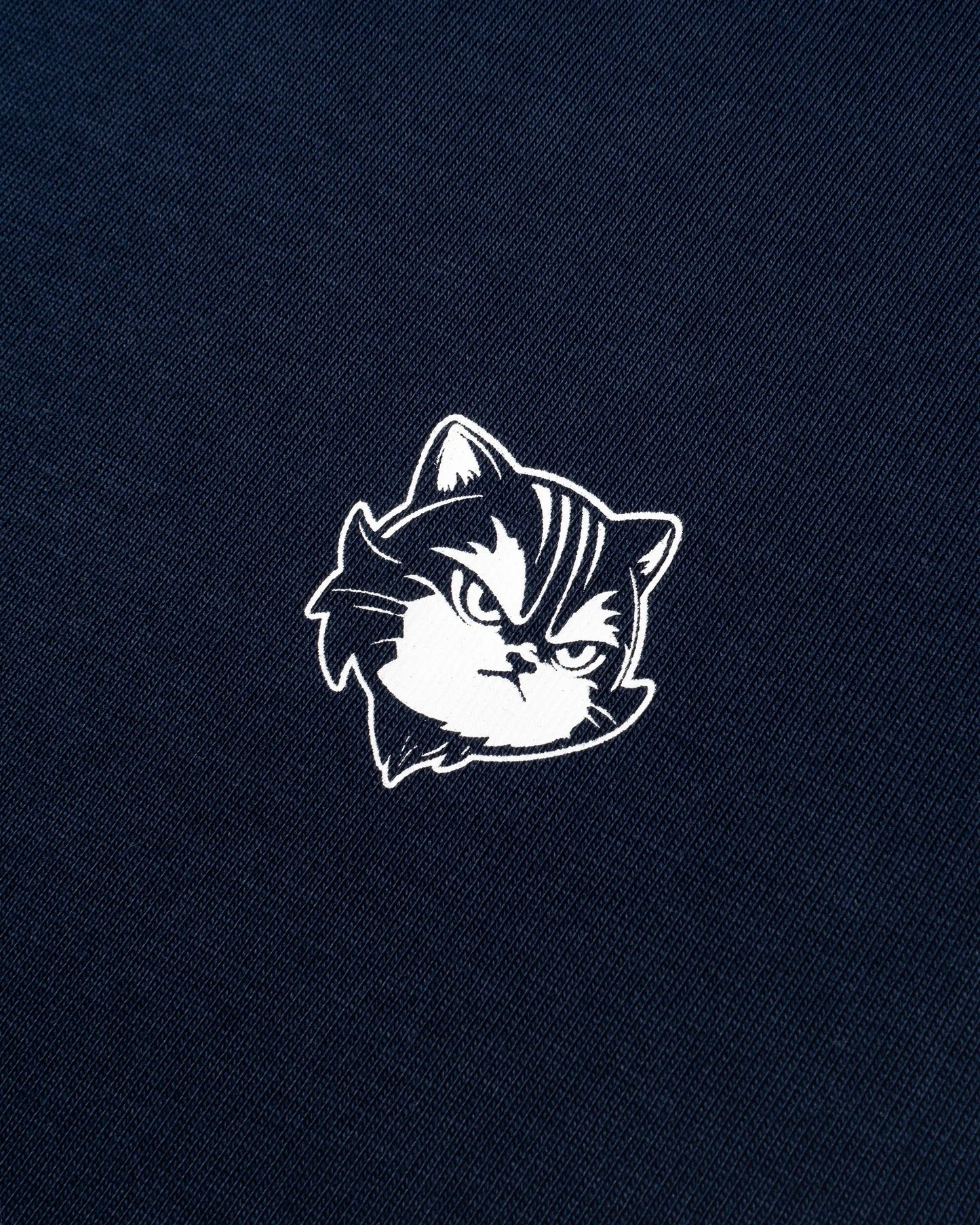 MANEKI-NEKO PLEATED SLEEVES EASY FIT T-SHIRT (NAVY BLUE)