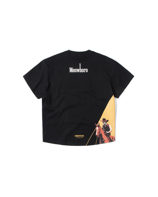 MEOWBOLO GOLD ROUND HEM OVERSIZED T-SHIRT
