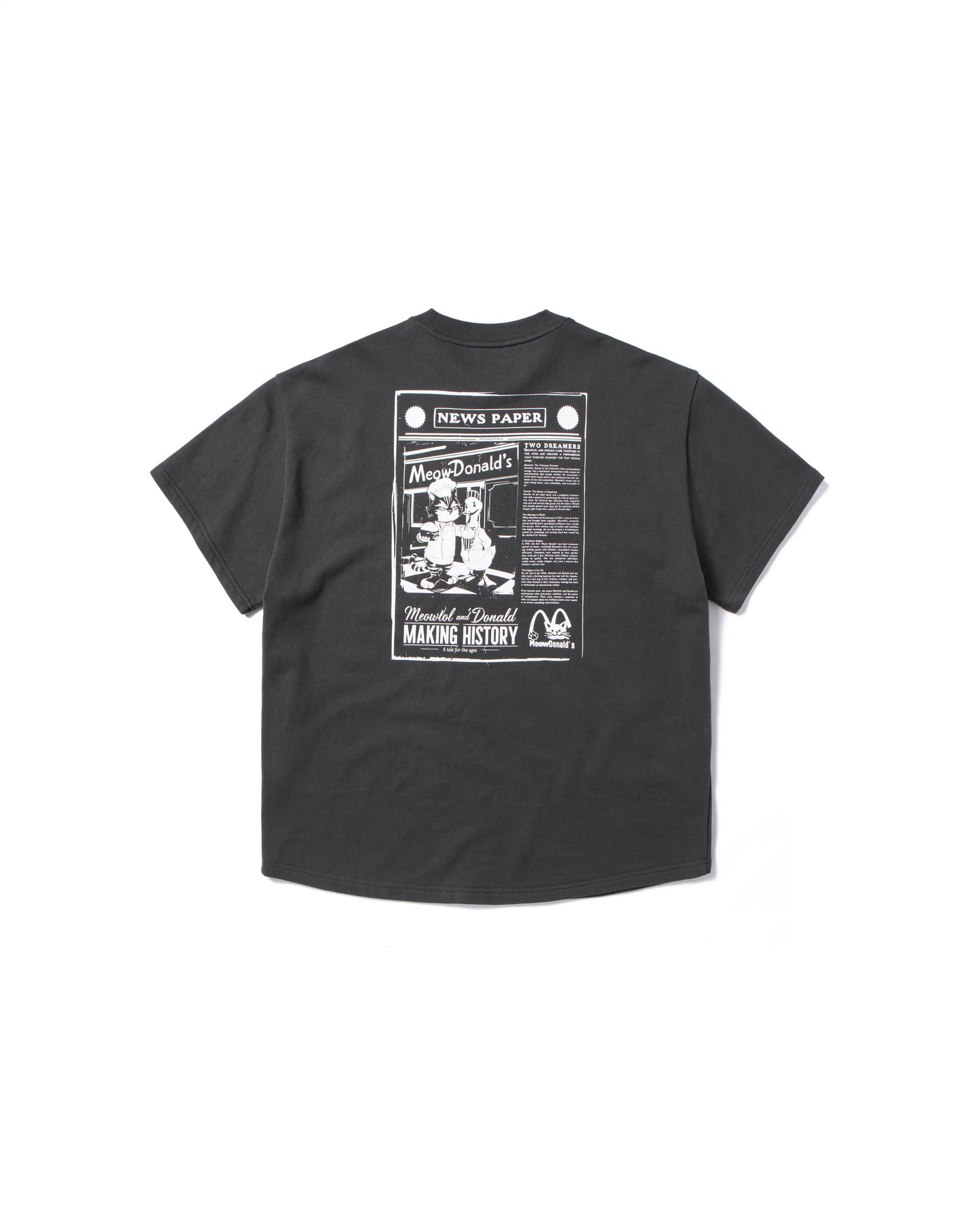 MEOWDONALD NEWS ROUND HEM OVERSIZED T-SHIRT