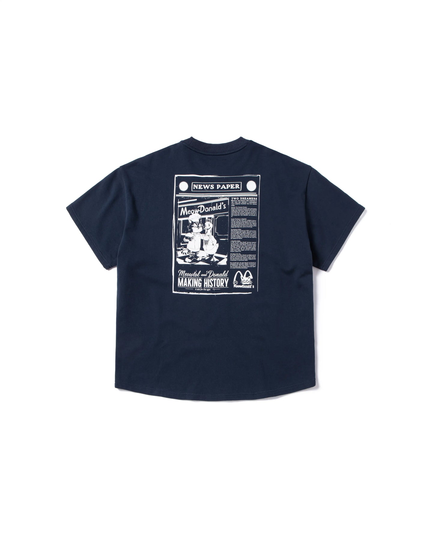 MEOWDONALD NEWS ROUND HEM OVERSIZED T-SHIRT