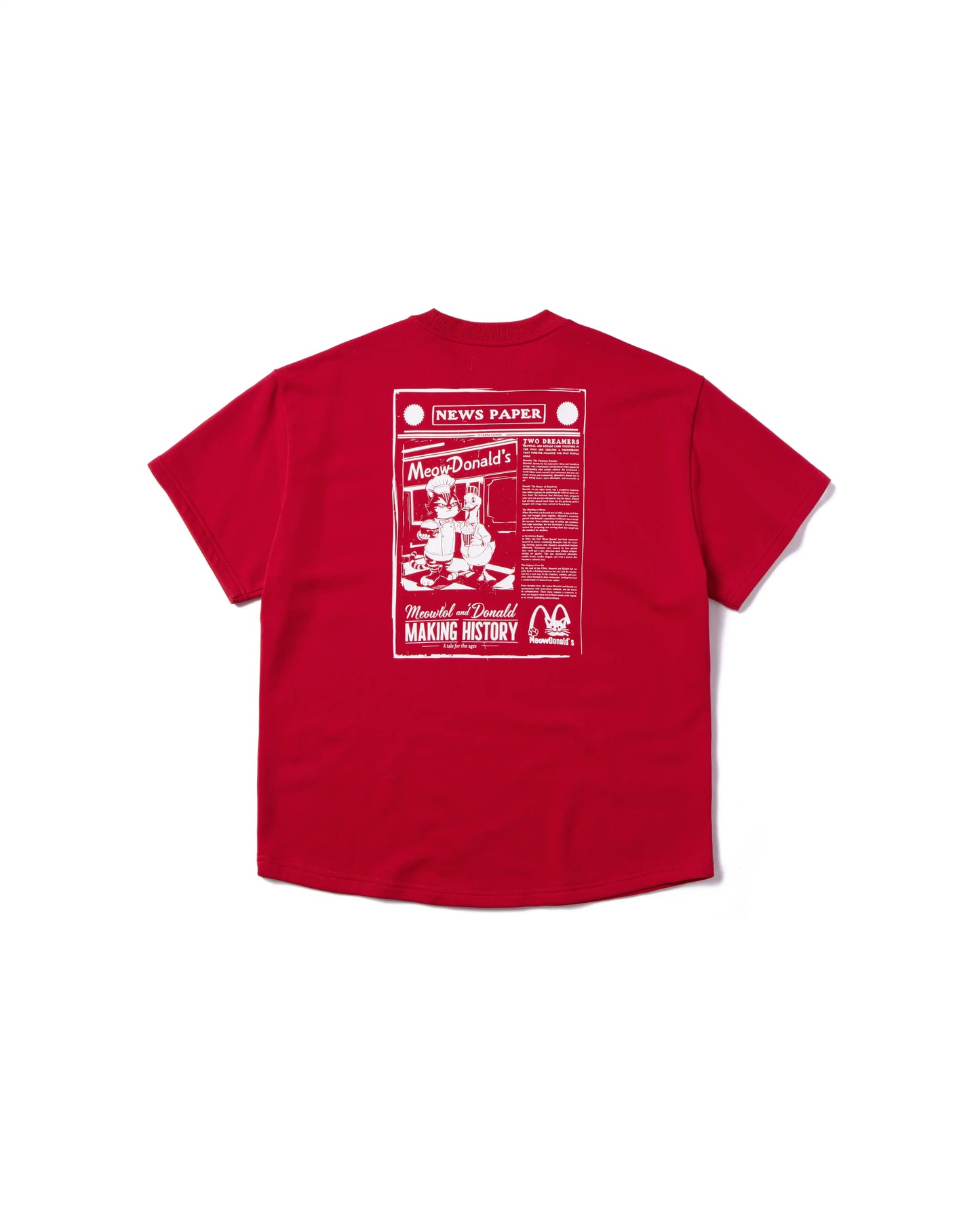 MEOWDONALD NEWS ROUND HEM OVERSIZED T-SHIRT