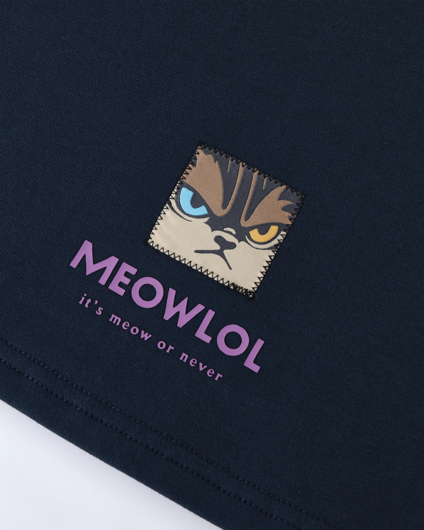 MEOW FACE ROUND HEM OVERSIZED T-SHIRT