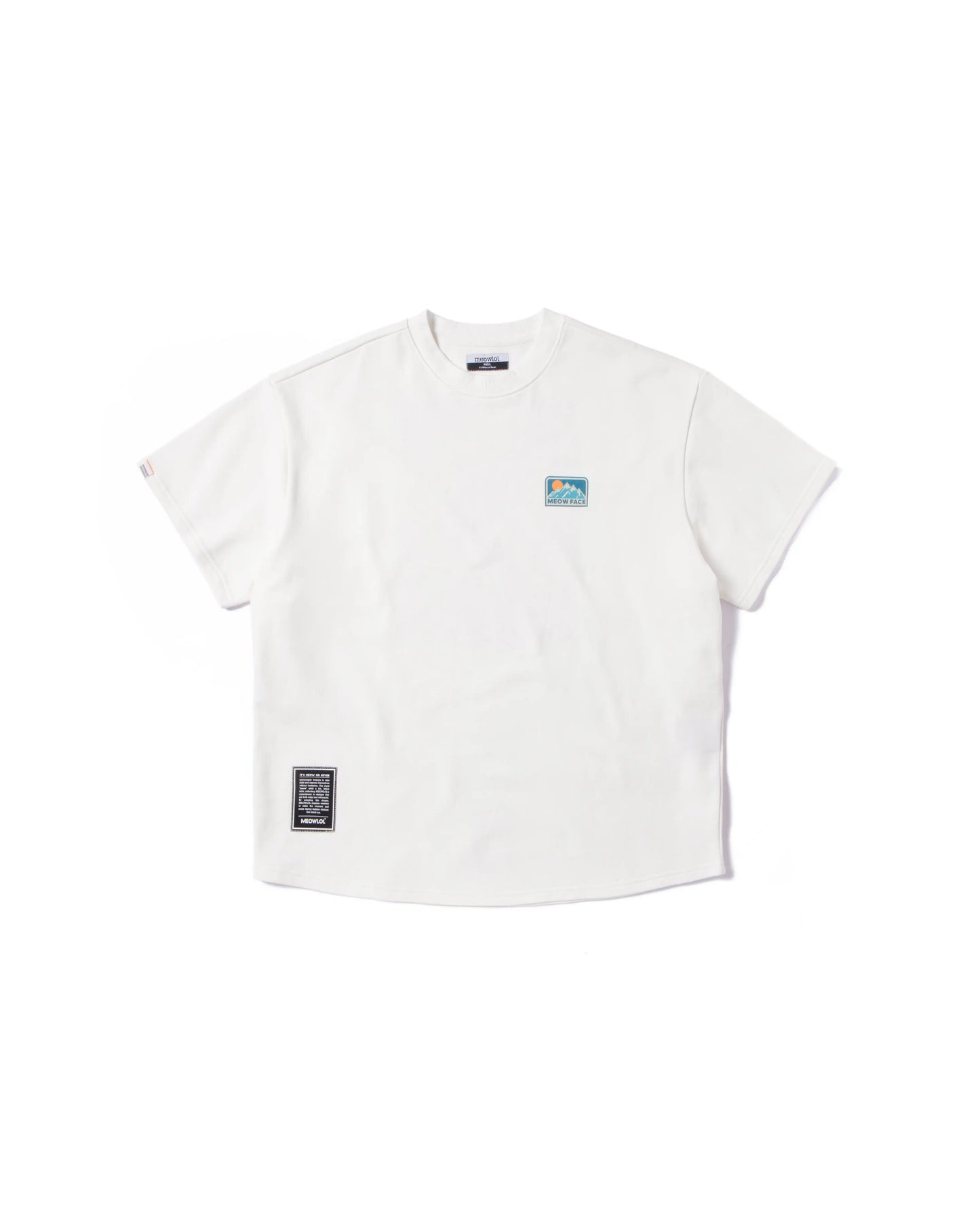 MEOW FACE ROUND HEM OVERSIZED T-SHIRT