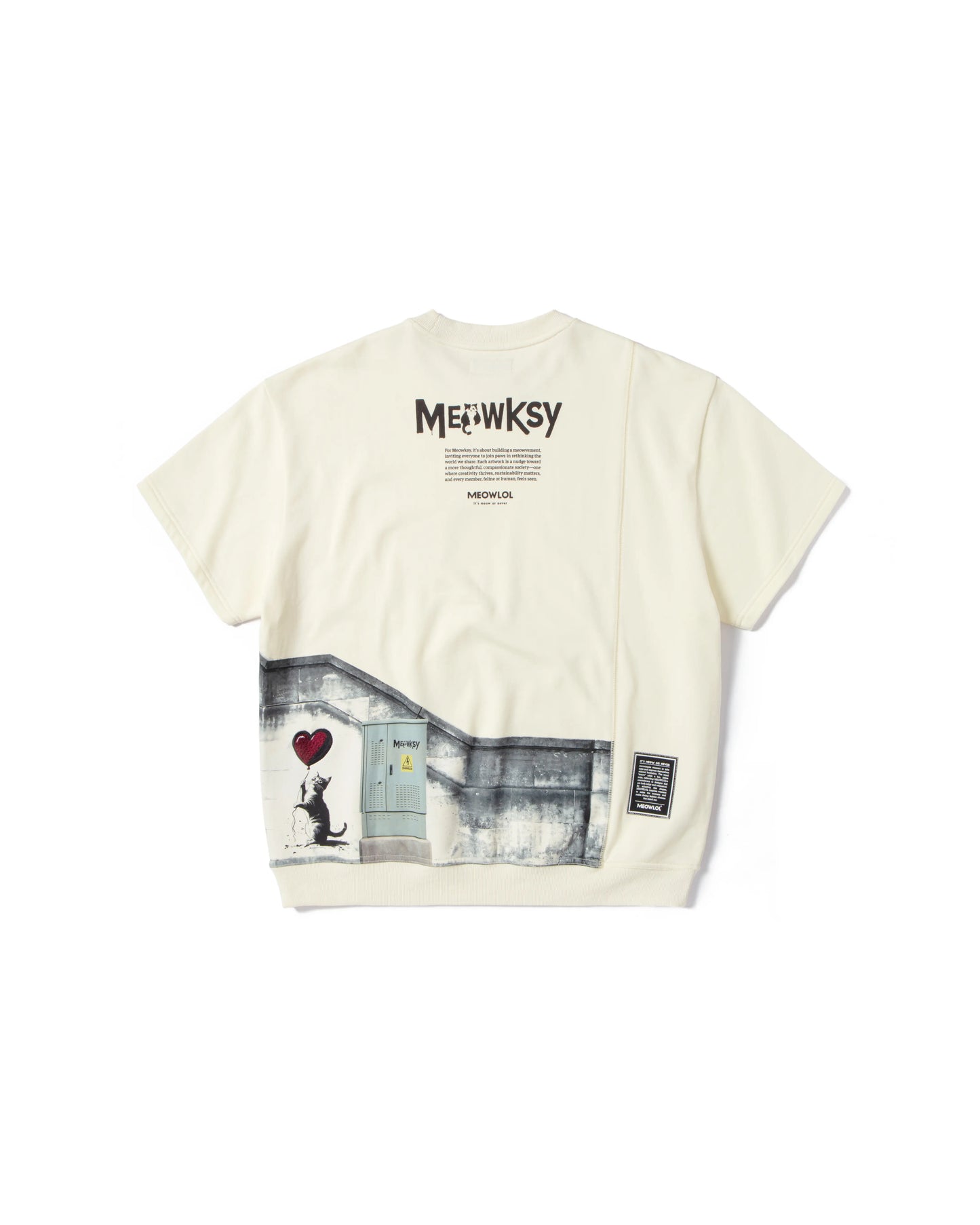 MEOWKSY FRONT POCKET OVERSIZED T-SHIRT