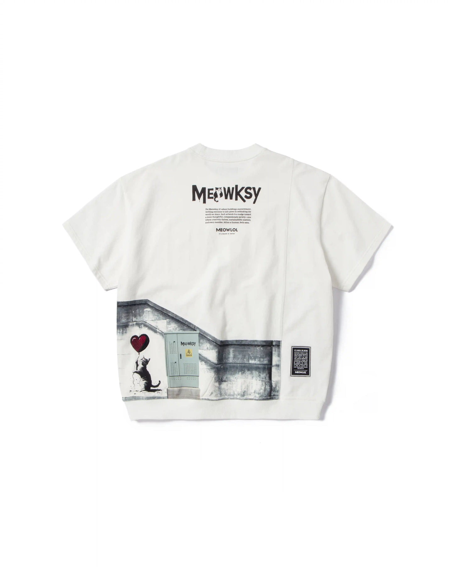 MEOWKSY FRONT POCKET OVERSIZED T-SHIRT