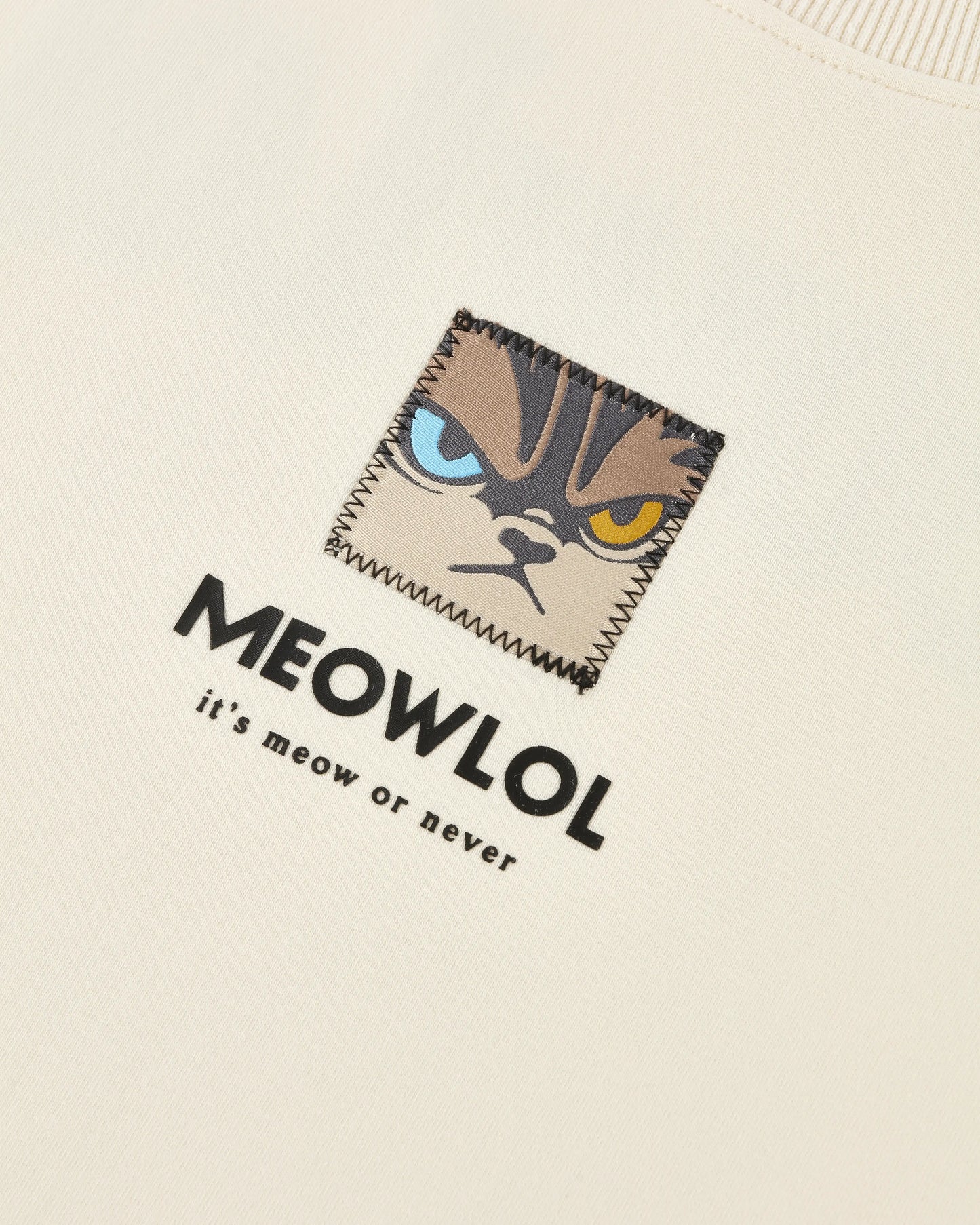 MEOWLOL CAT OIL PAINT GRAPHIC ROUND HEM OVERSIZED T-SHIRT