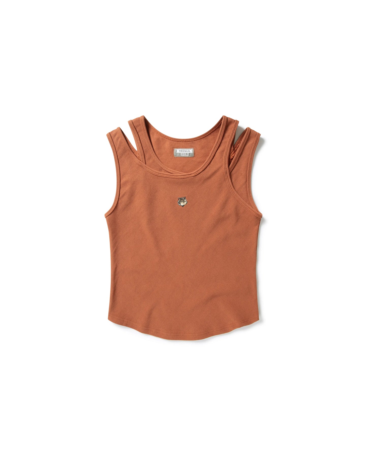 MEOWLOL EMB LOGO RIBBED TANK TOP