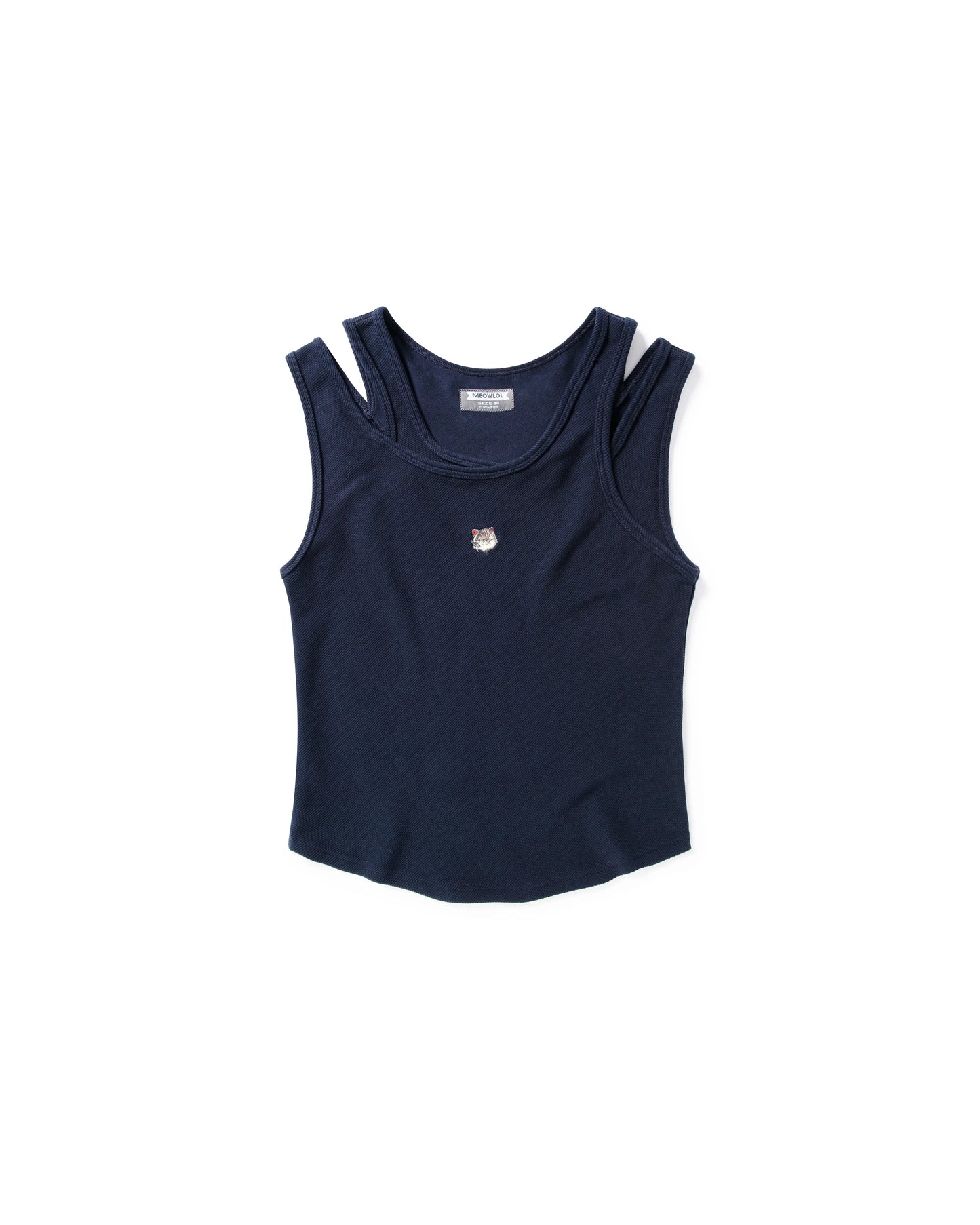 MEOWLOL EMB LOGO RIBBED TANK TOP