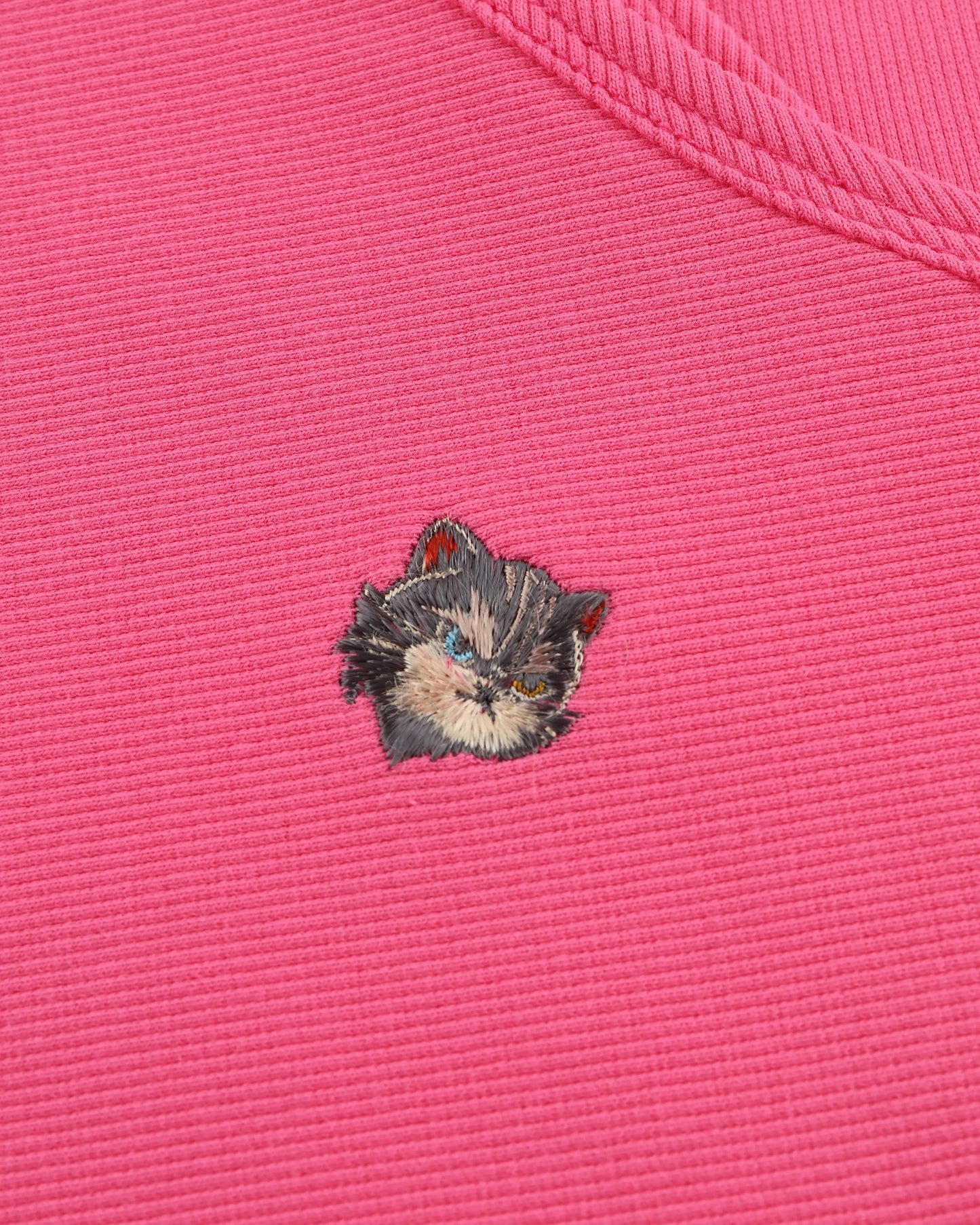 MEOWLOL EMB LOGO RIBBED TANK TOP