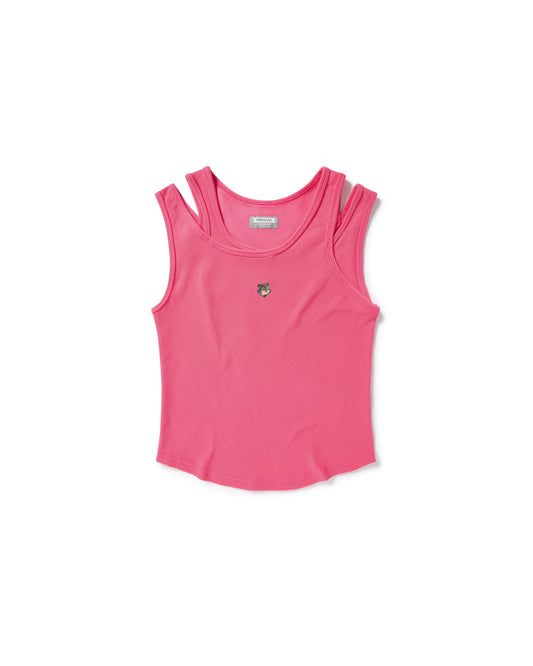 MEOWLOL EMB LOGO RIBBED TANK TOP