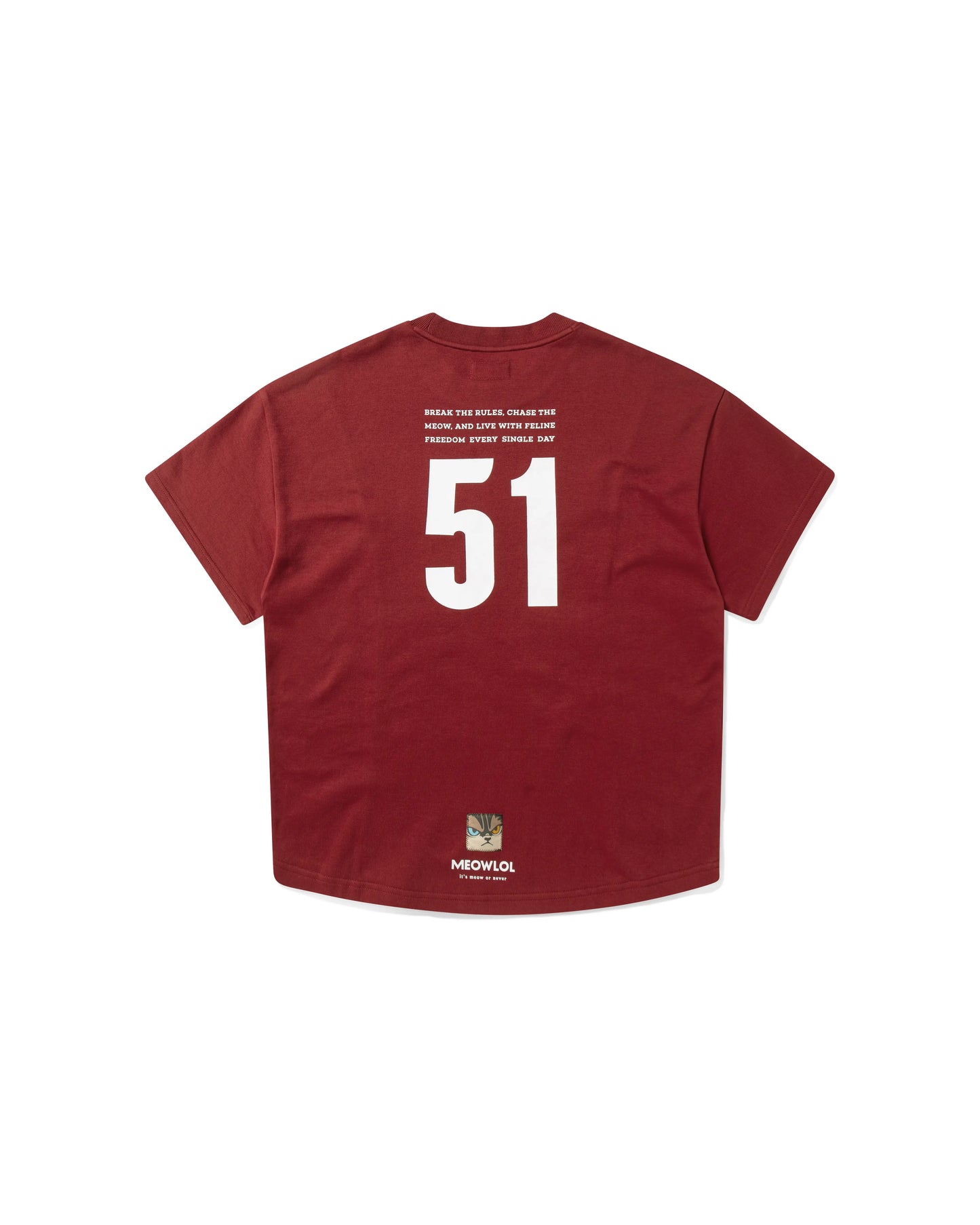 MEOWLOL LOGO No.51 PANELED ROUND HEM OVERSIZED T-SHIRT