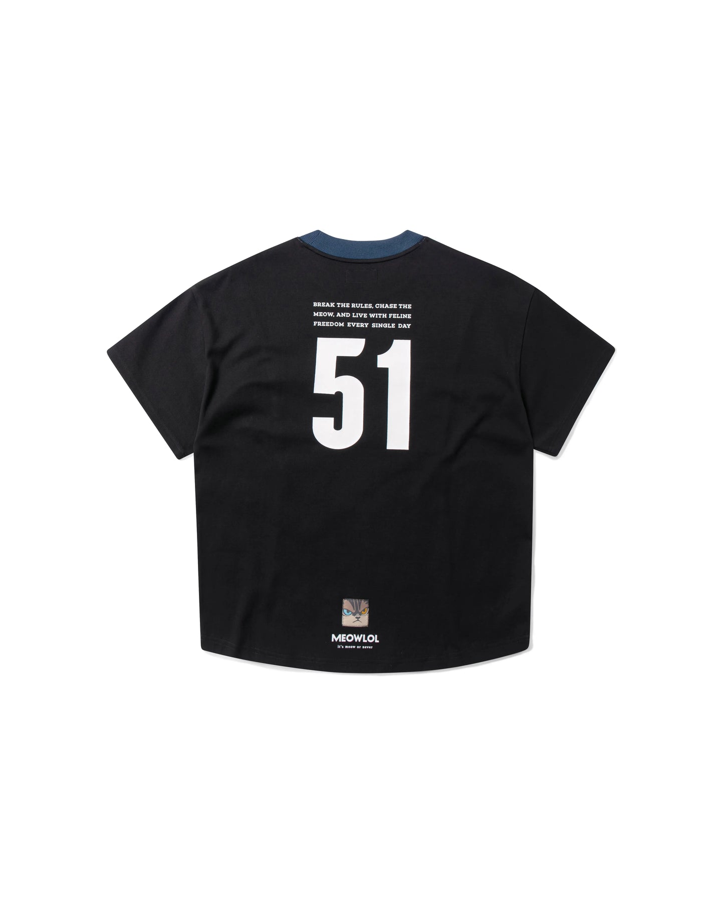 MEOWLOL LOGO No.51 PANELED ROUND HEM OVERSIZED T-SHIRT