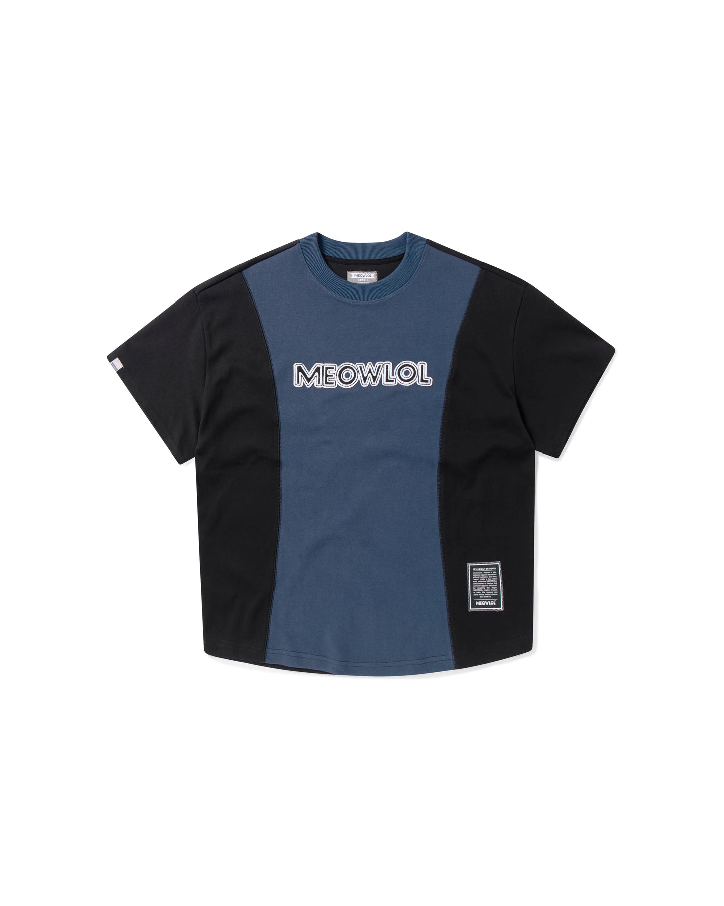 MEOWLOL LOGO No.51 PANELED ROUND HEM OVERSIZED T-SHIRT