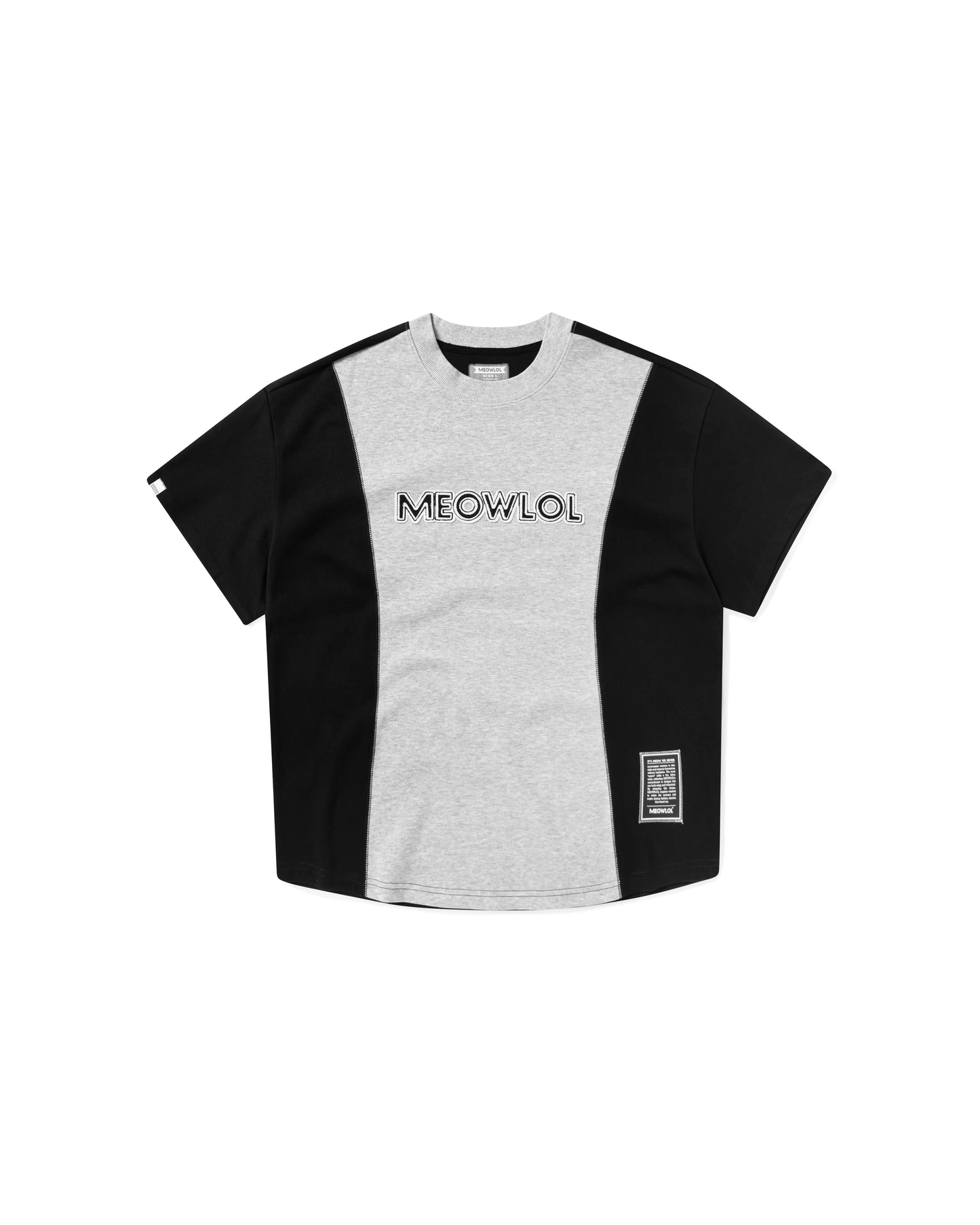 MEOWLOL LOGO No.51 PANELED ROUND HEM OVERSIZED T-SHIRT