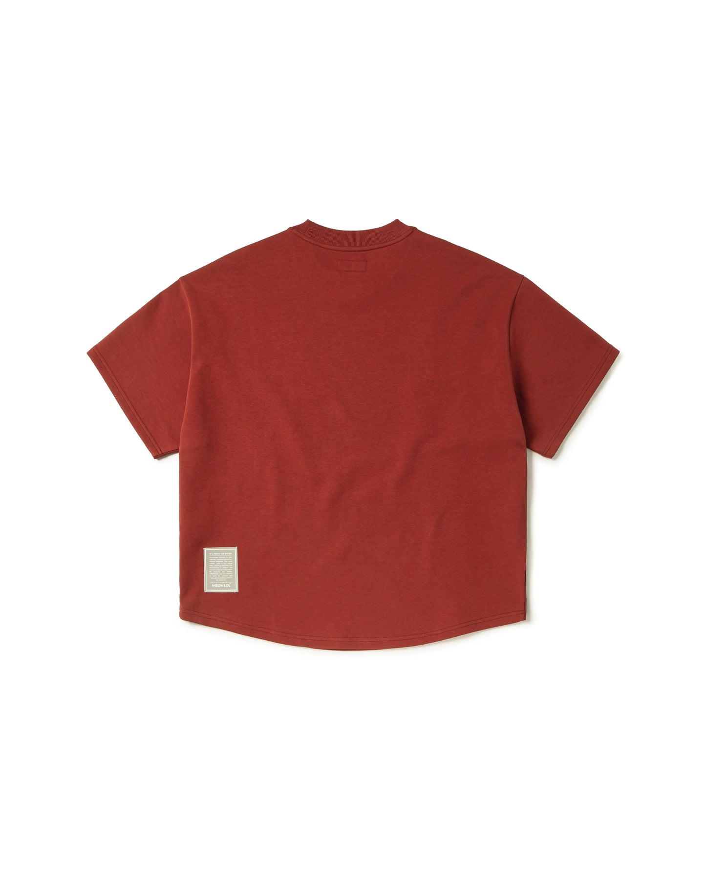 MEOWLOL LOGO SIDE PANELED PLEATED DESIGN ROUND HEM OVERSIZED T-SHIRT