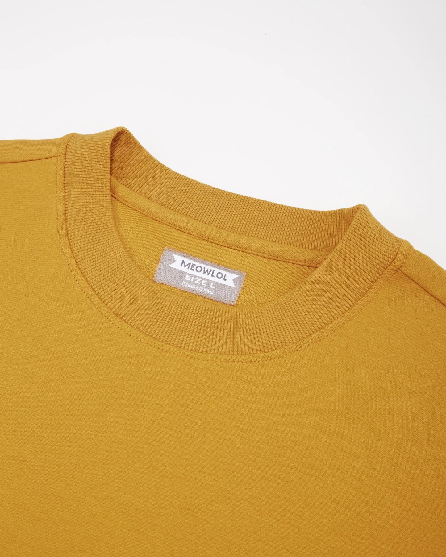 MEOWLOL LOGO SIDE PANELED PLEATED DESIGN ROUND HEM OVERSIZED T-SHIRT