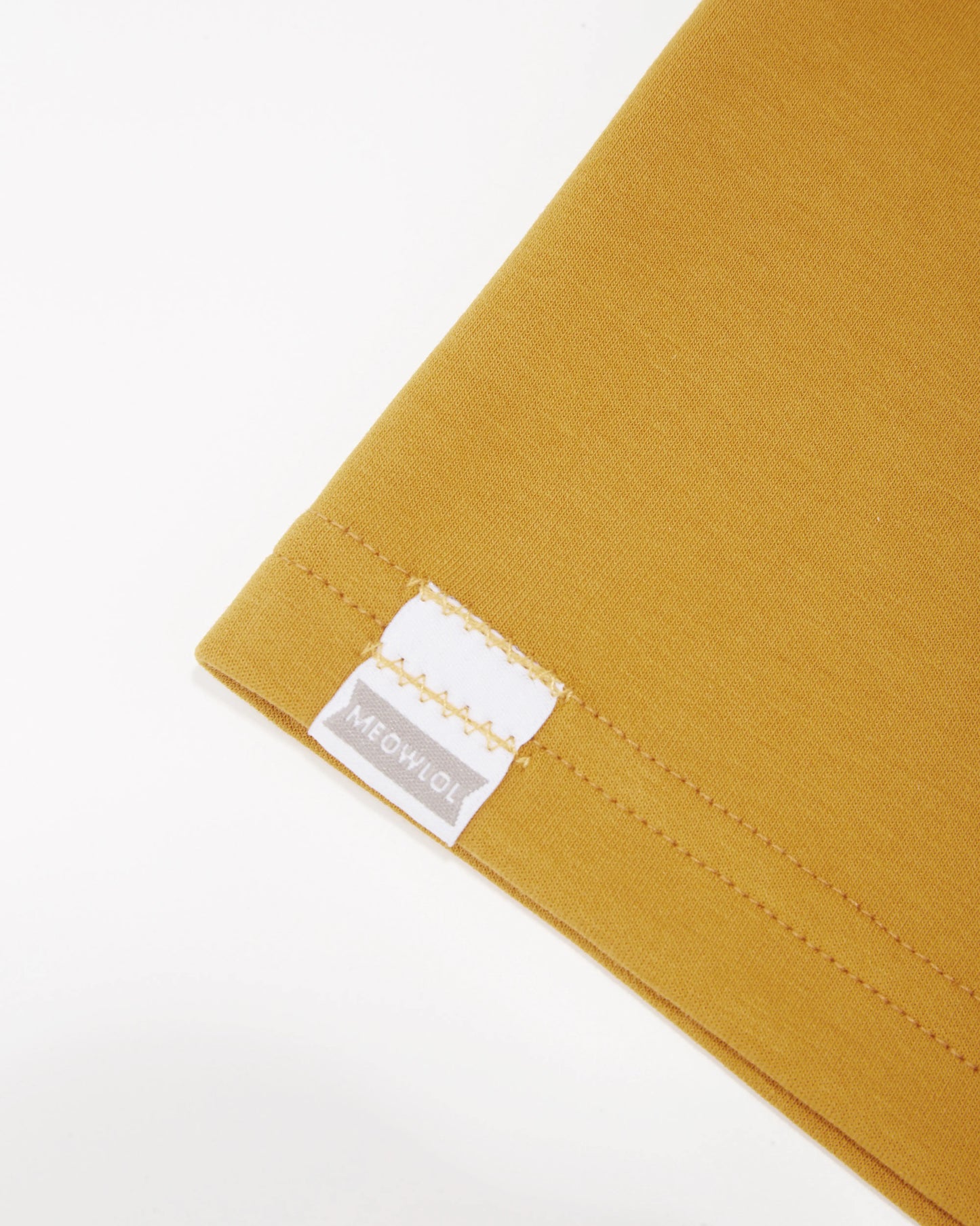 MEOWLOL LOGO SIDE PANELED PLEATED DESIGN ROUND HEM OVERSIZED T-SHIRT