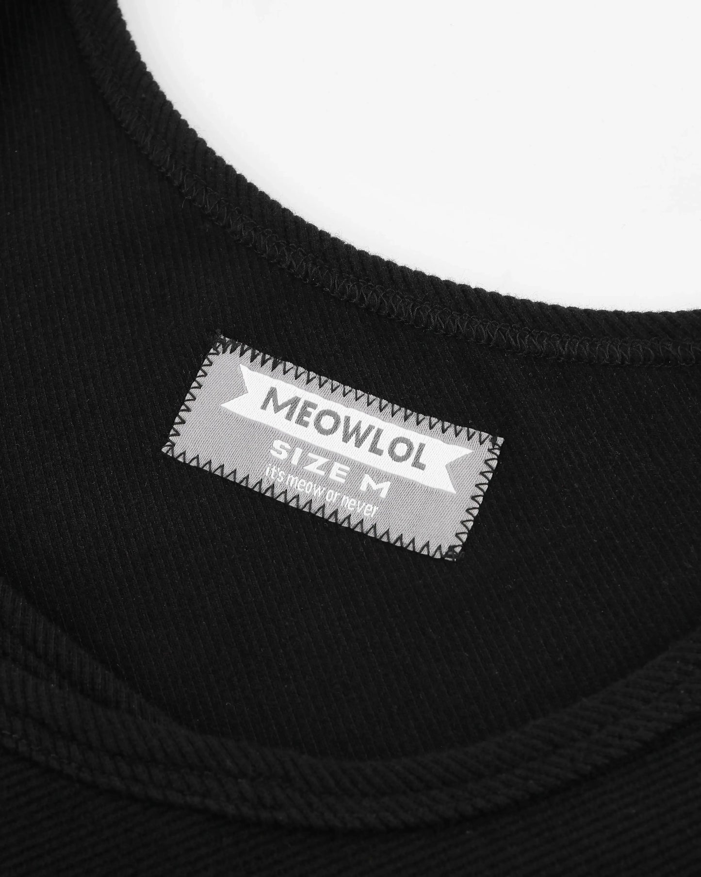 MEOWLOL EMB LOGO RIBBED TANK TOP