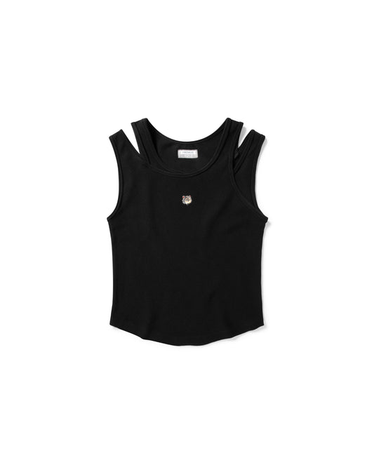 MEOWLOL EMB LOGO RIBBED TANK TOP