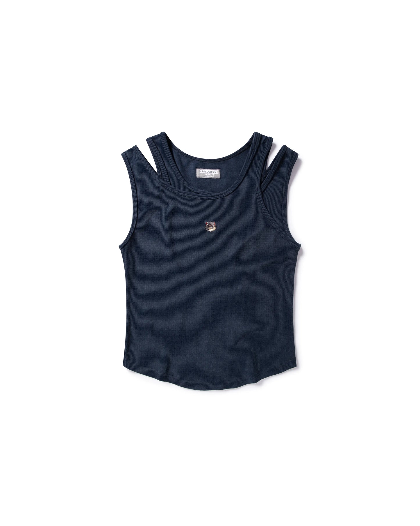 MEOWLOL EMB LOGO RIBBED TANK TOP