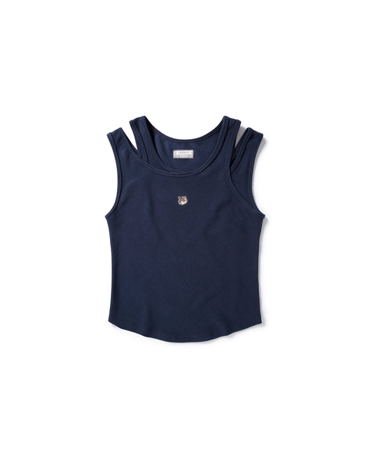 MEOWLOL EMB LOGO RIBBED TANK TOP