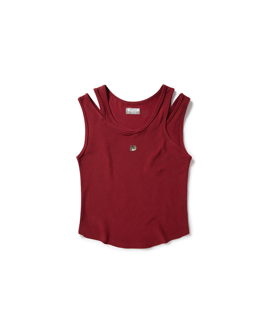 MEOWLOL EMB LOGO RIBBED TANK TOP