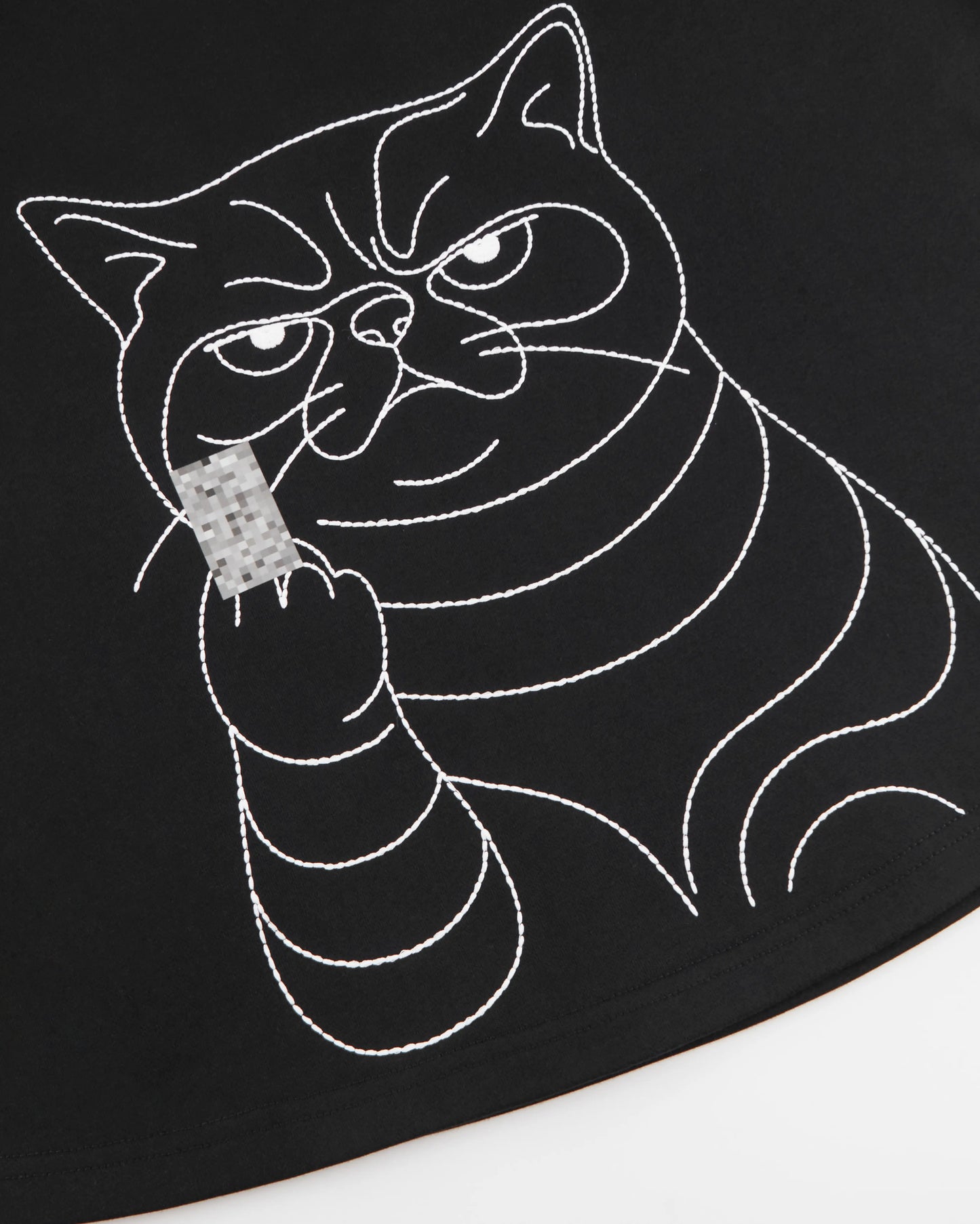 MEOWLOL MID-FINGER ROUND HEM OVERSIZED T-SHIRT