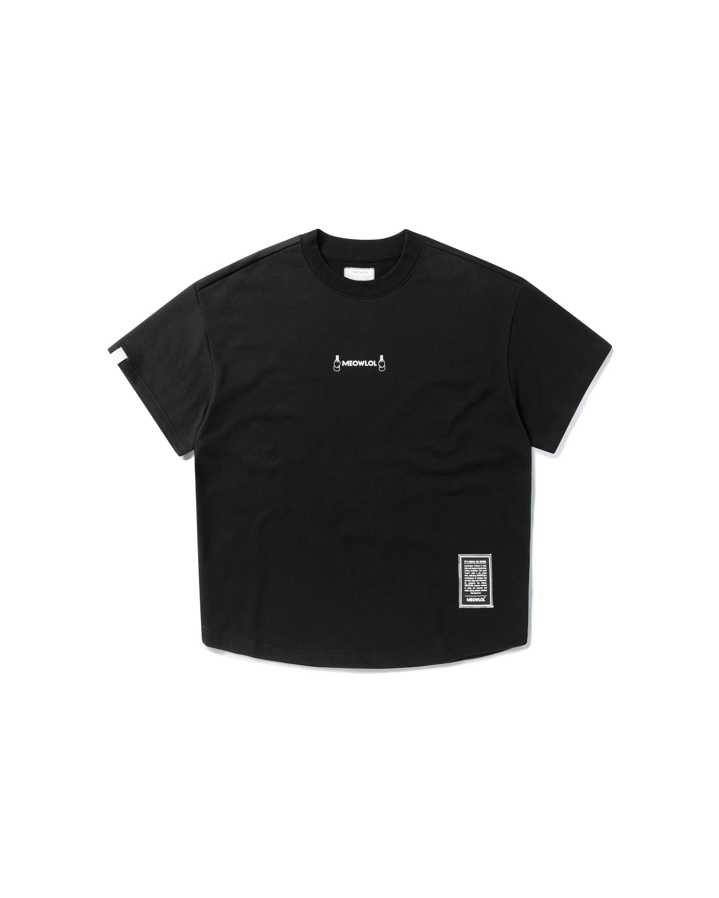 MEOWLOL MID-FINGER ROUND HEM OVERSIZED T-SHIRT