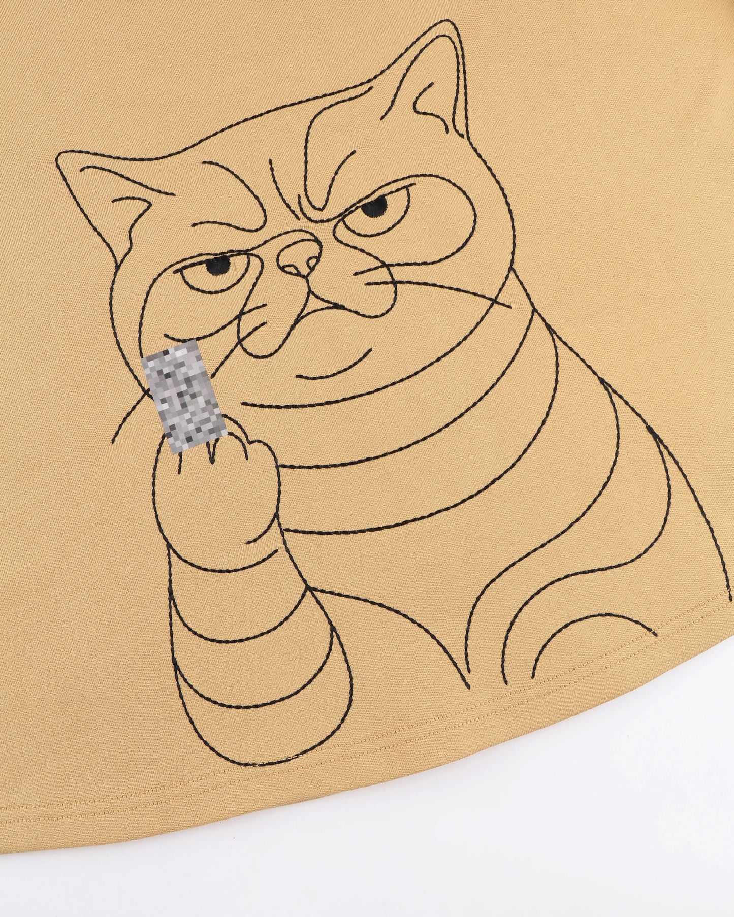 MEOWLOL MID-FINGER ROUND HEM OVERSIZED T-SHIRT