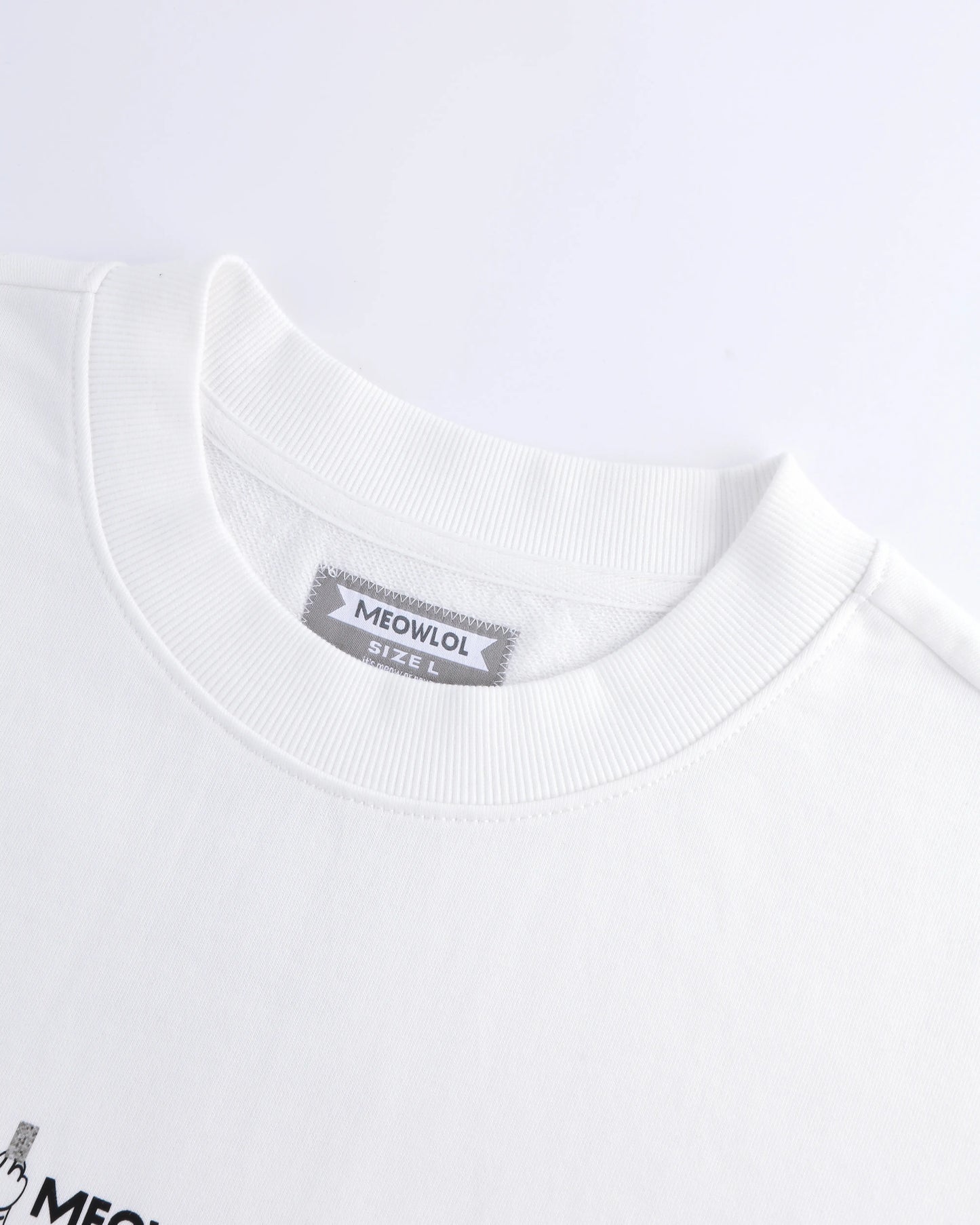 MEOWLOL MID-FINGER ROUND HEM OVERSIZED T-SHIRT