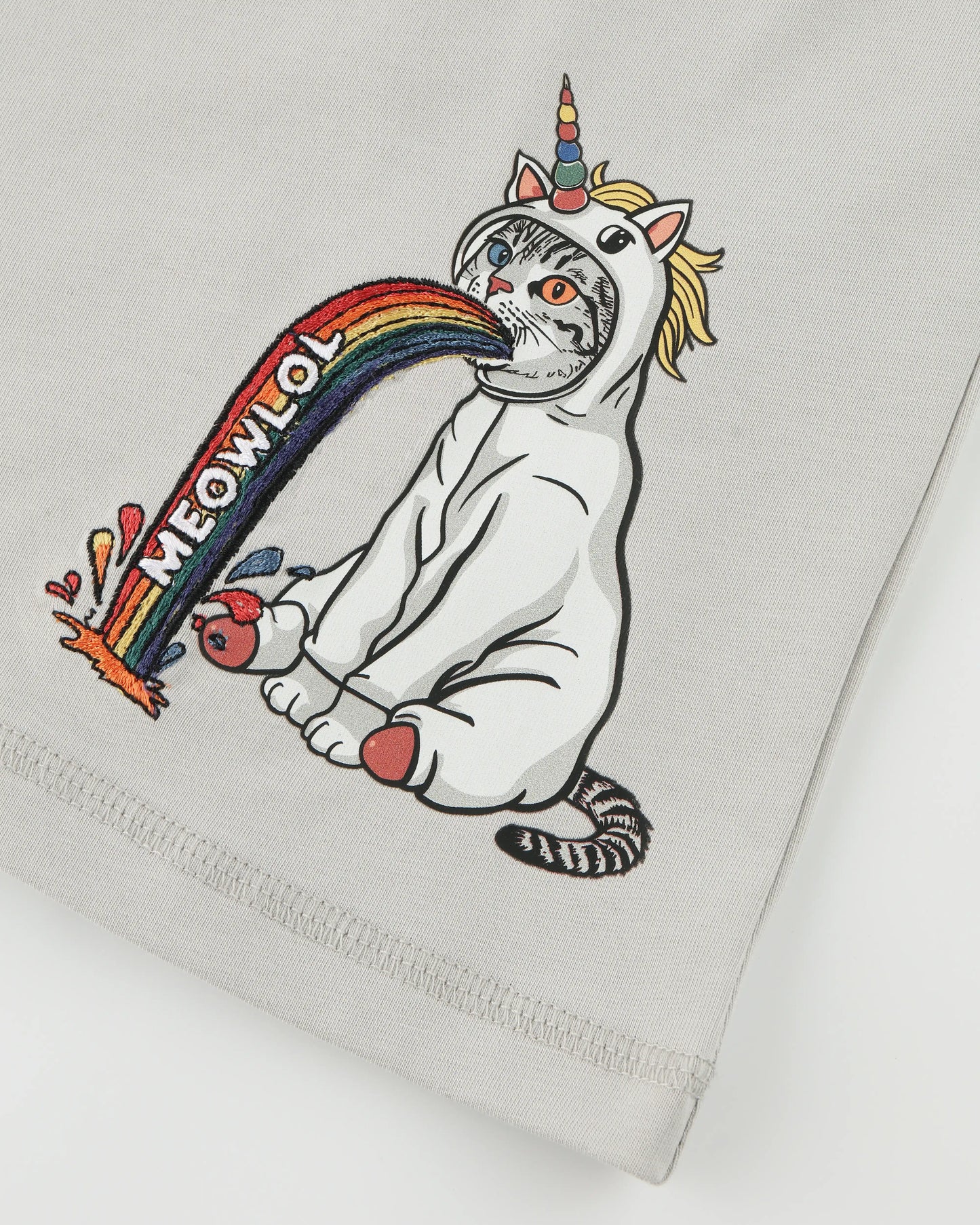 MEOWNICORN SHOULDER PLEATED EASY FIT T-SHIRT