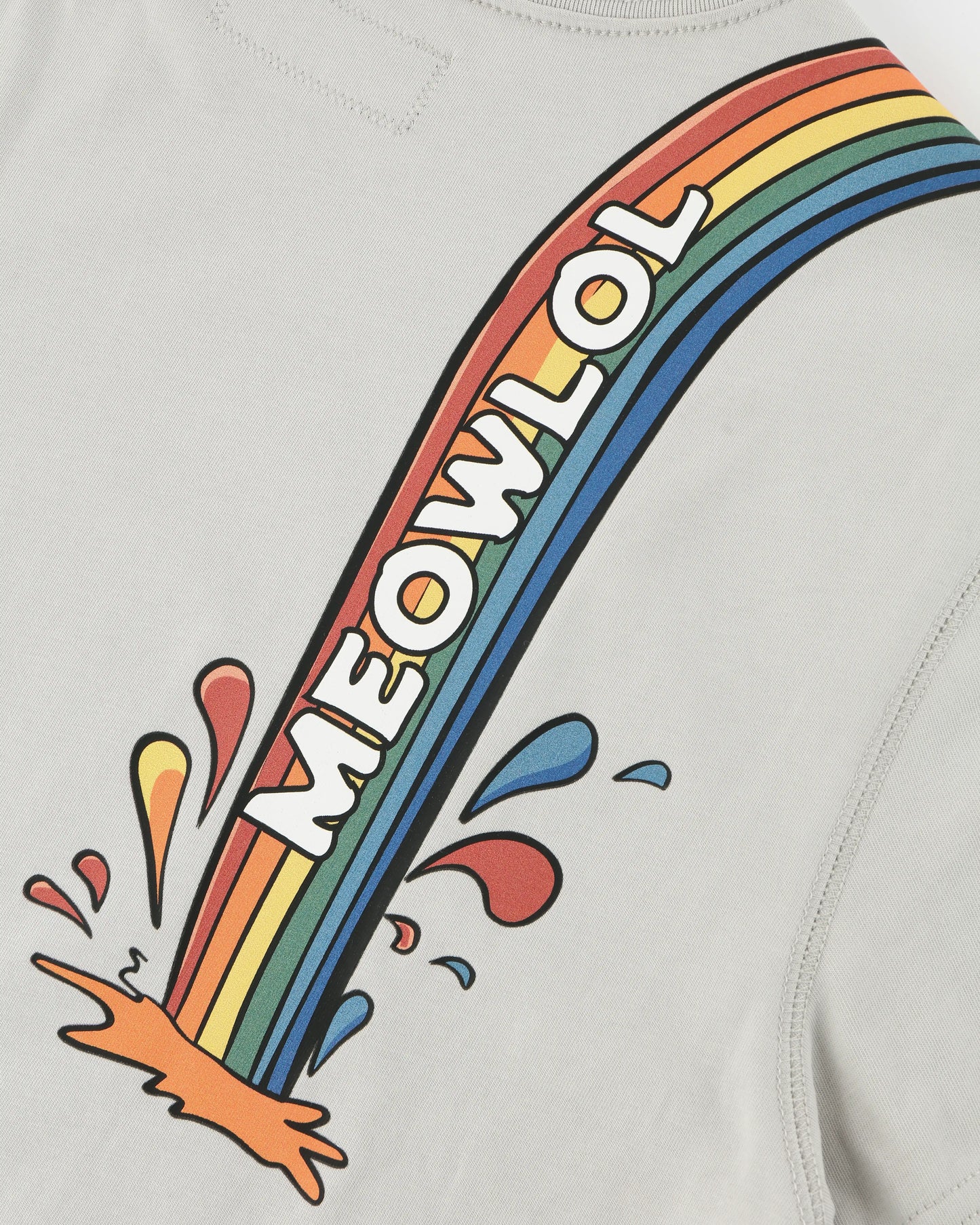 MEOWNICORN SHOULDER PLEATED EASY FIT T-SHIRT