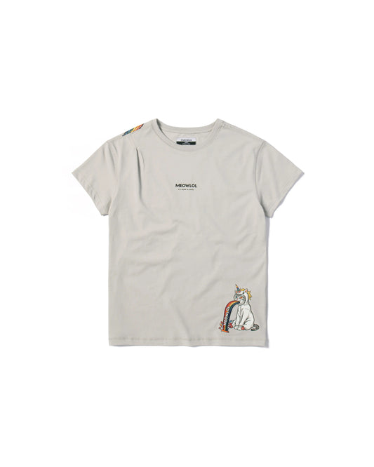 MEOWNICORN SHOULDER PLEATED EASY FIT T-SHIRT