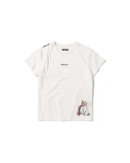 MEOWNICORN SHOULDER PLEATED EASY FIT T-SHIRT