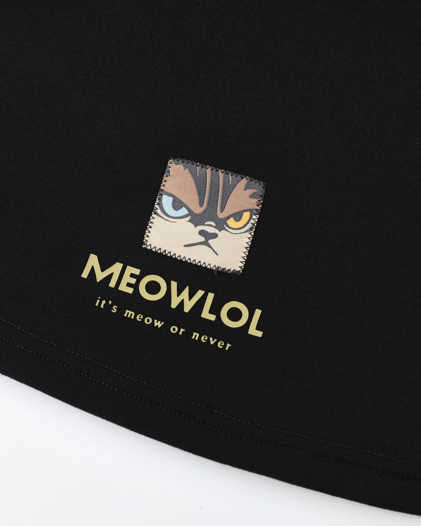 MEOW FACE ROUND HEM OVERSIZED T-SHIRT