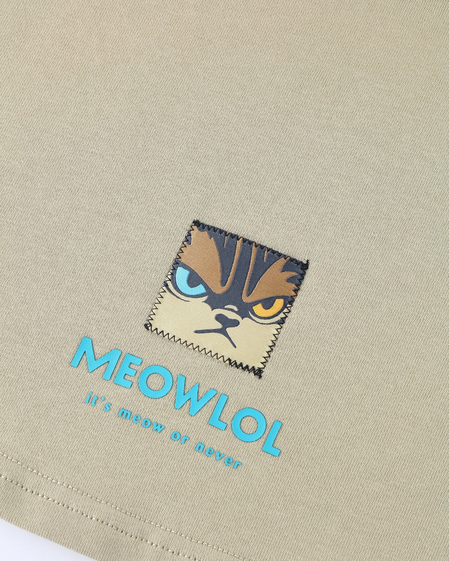 MEOW FACE ROUND HEM OVERSIZED T-SHIRT