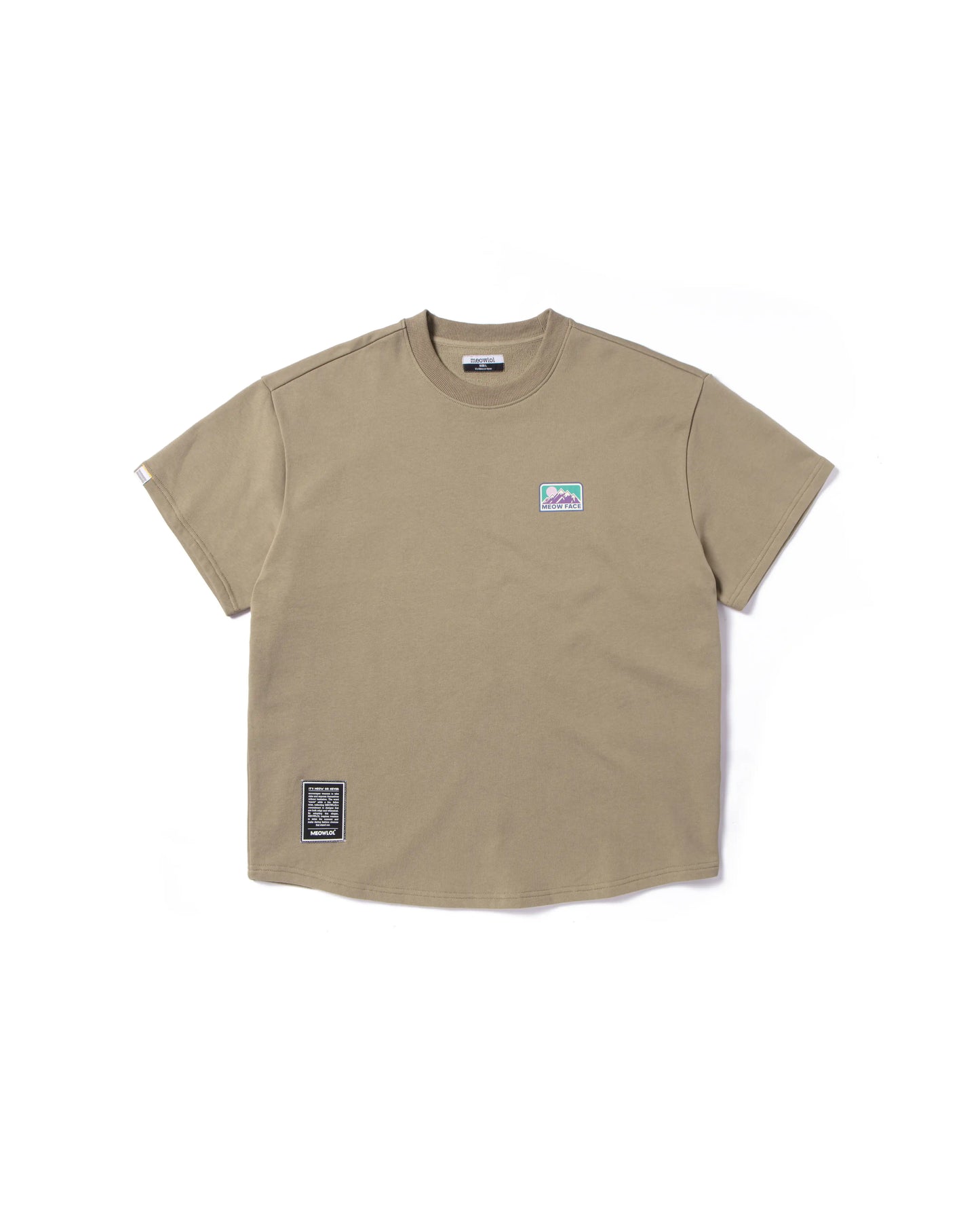 MEOW FACE ROUND HEM OVERSIZED T-SHIRT