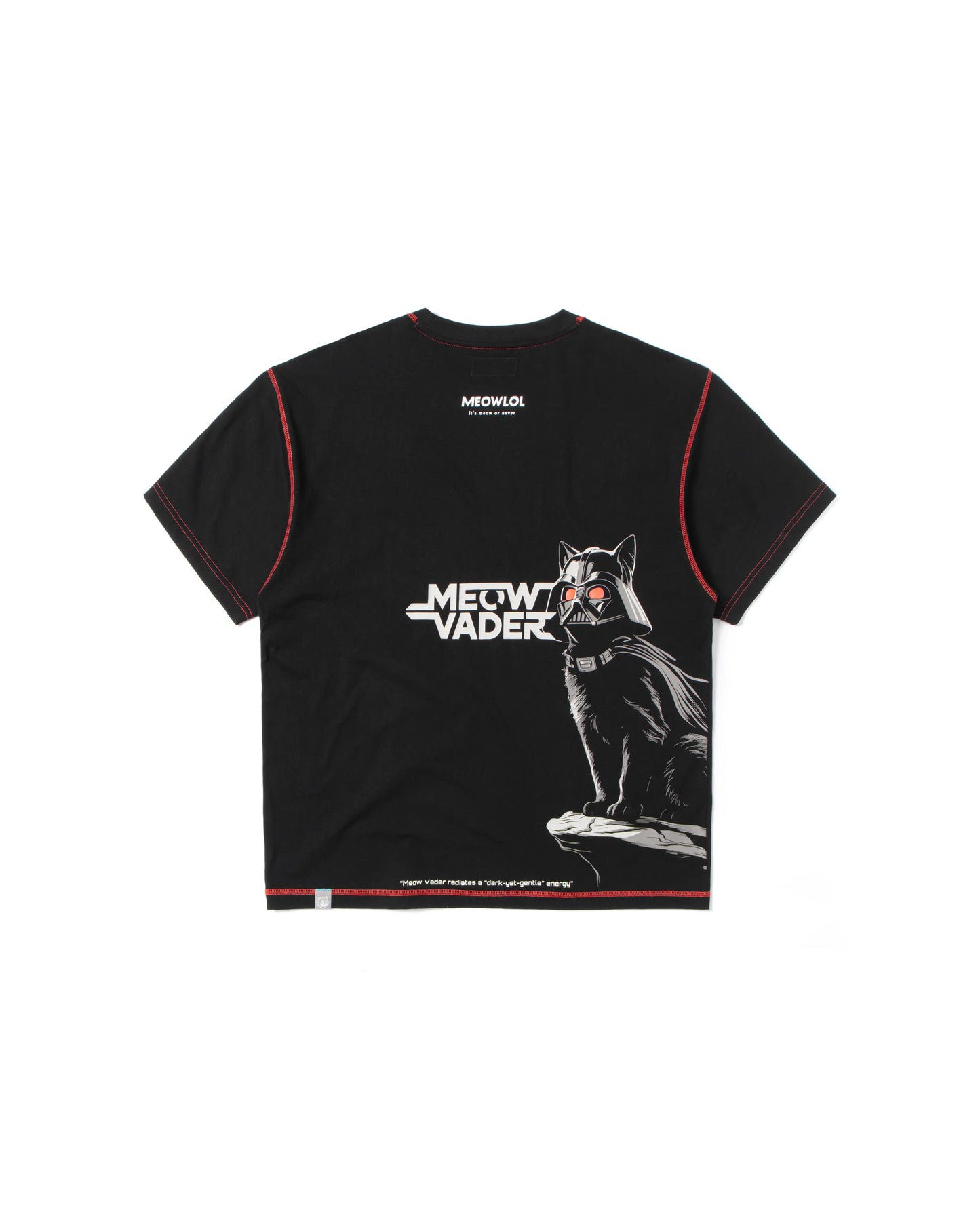 MEOW VADER PLEATED SLEEVES EASY FIT T-SHIRT