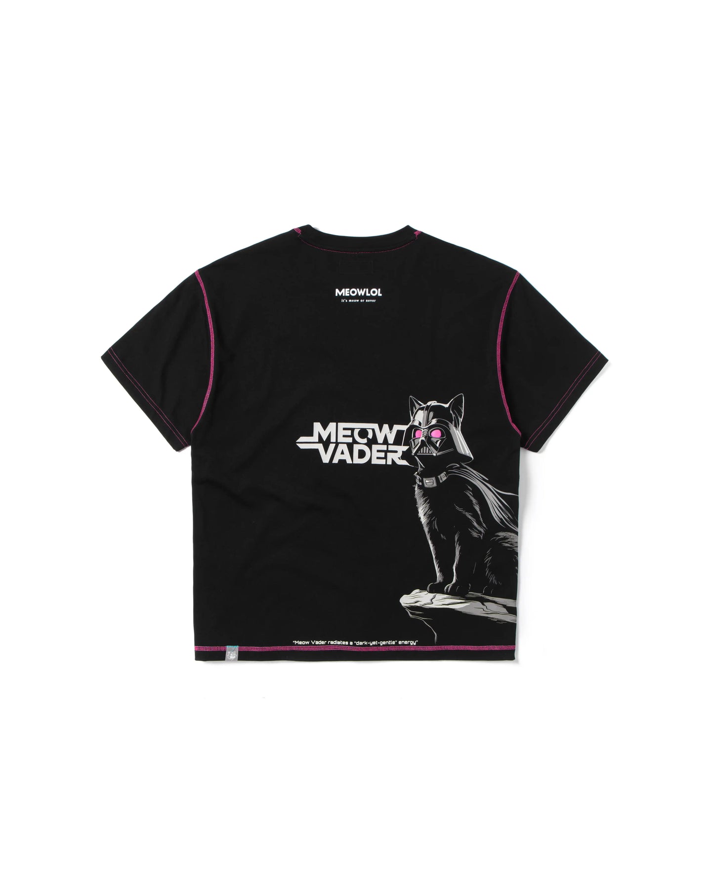 MEOW VADER PLEATED SLEEVES EASY FIT T-SHIRT