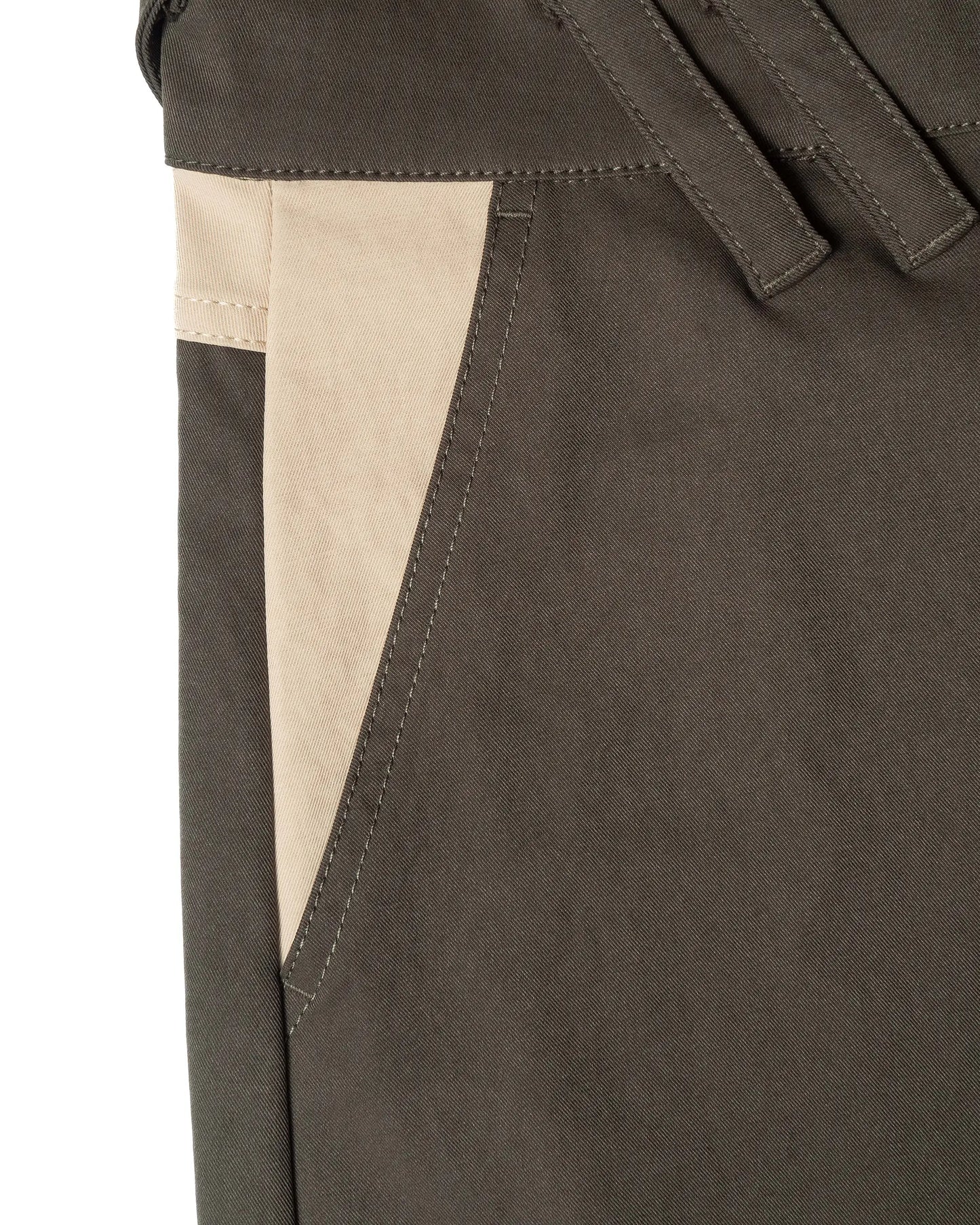 M PATCHED WIDE CHINO PANTS (DARK OLIVE GREEN)