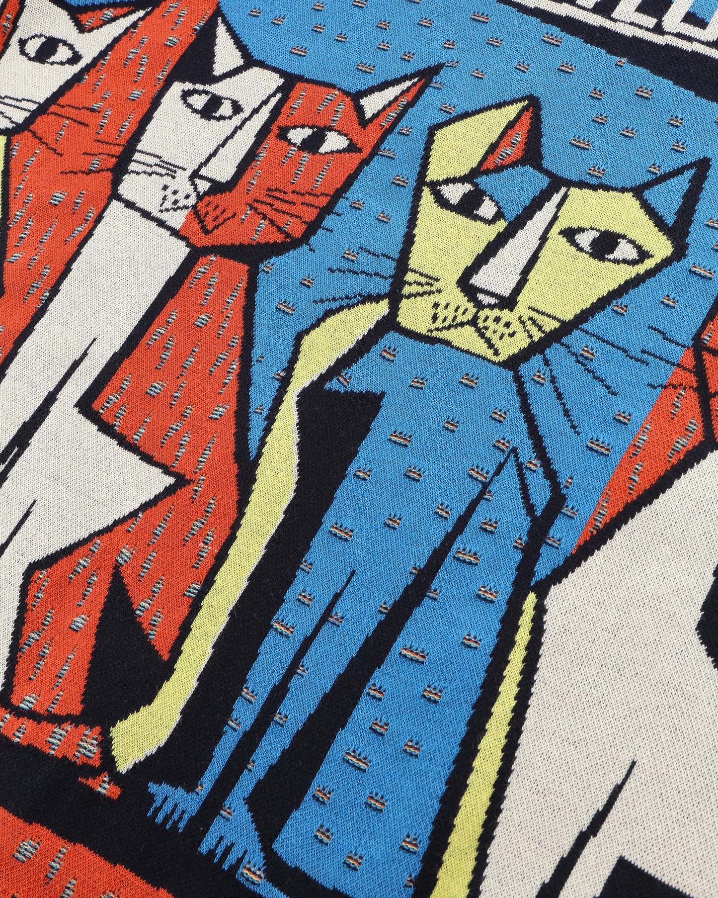 PUZZLE PICASSO CATS KITTED SHORT SLEEVES ZIP FRONT SHIRT