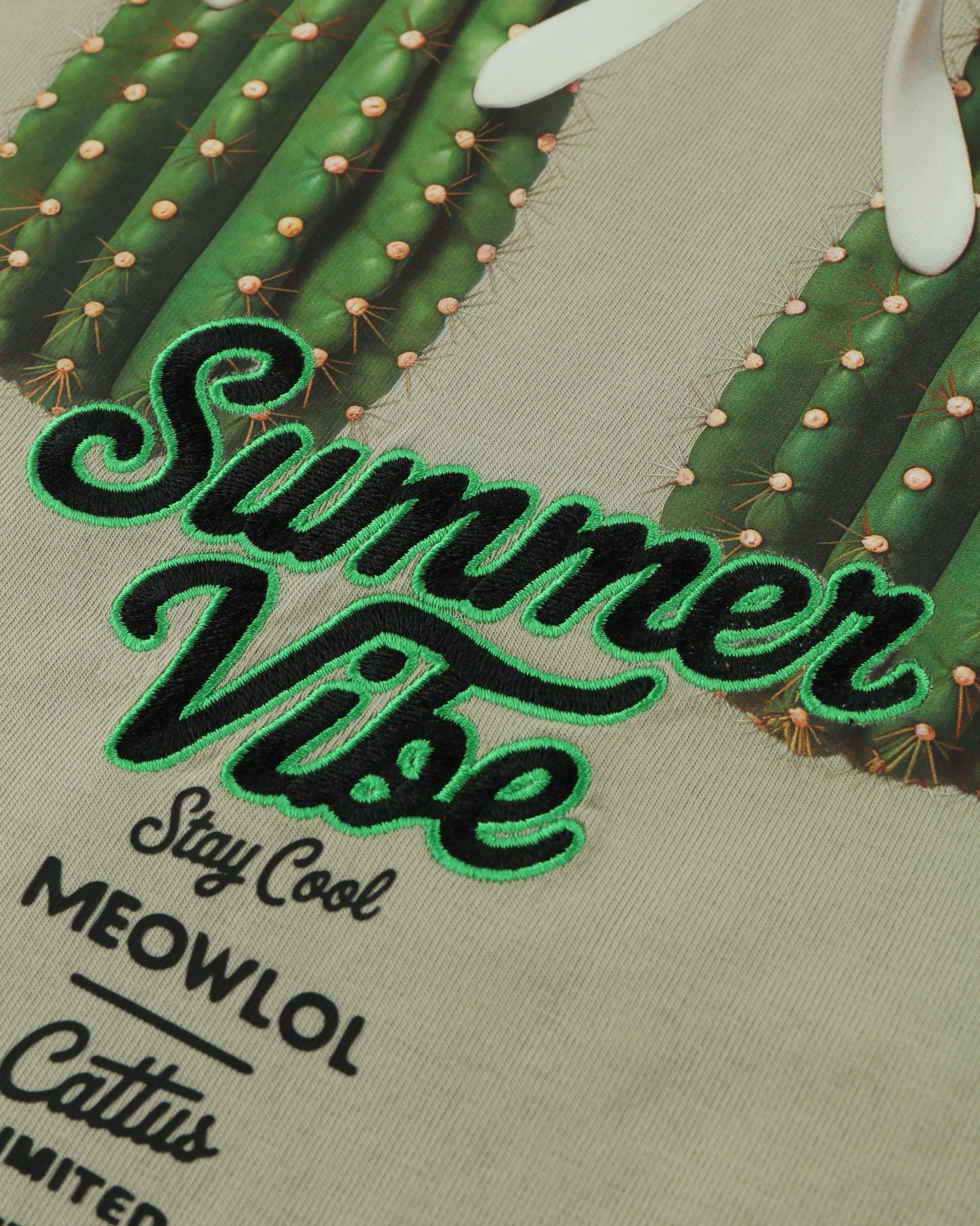 SUMMER VIBE MEOWLOL CATTUS SANDALS PLEATED SLEEVES EASY FIT T-SHIRT