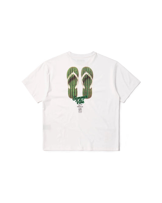 SUMMER VIBE MEOWLOL CATTUS SANDALS PLEATED SLEEVES EASY FIT T-SHIRT