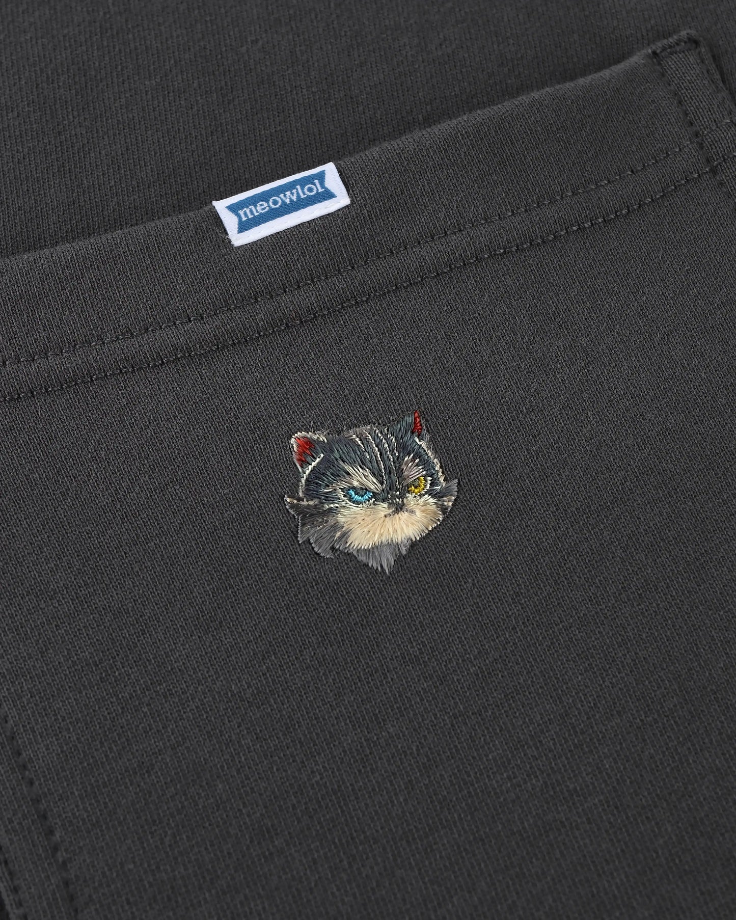THE CLAY CAT LOGO HEADFRONT POCKET OVERSIZED T-SHIRT