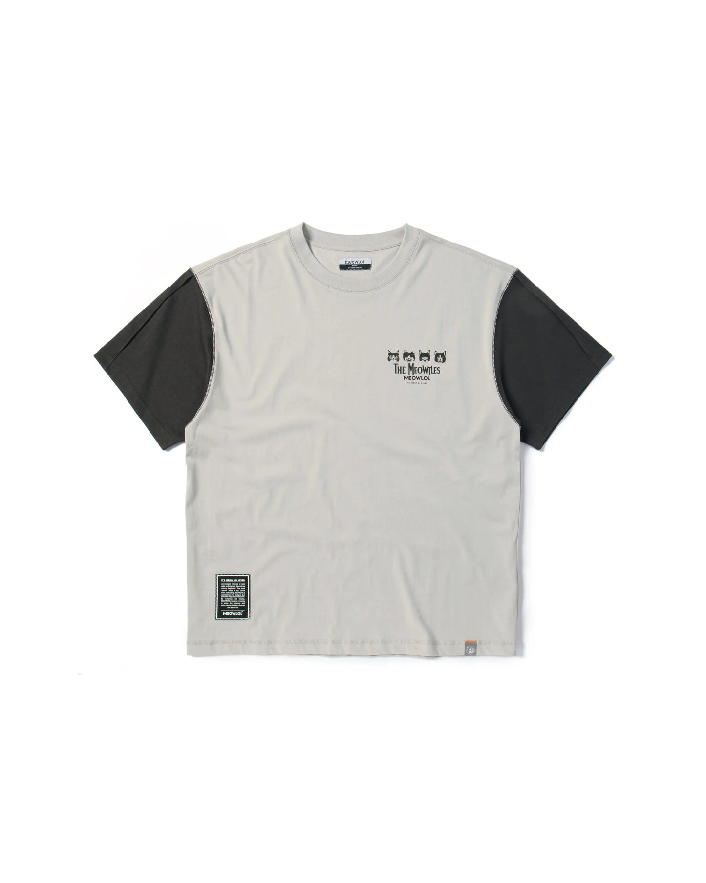 THE MEOWTLES PLEATED SLEEVES EASY FIT T-SHIRT