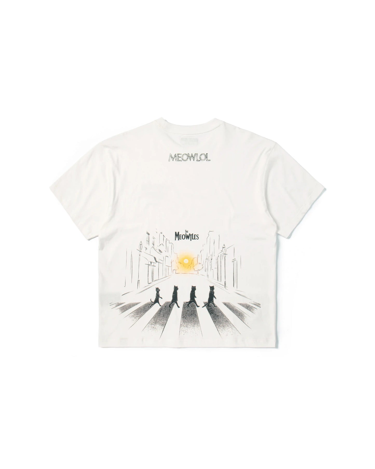 THE MEOWTLES PLEATED SLEEVES EASY FIT T-SHIRT