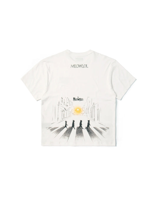 THE MEOWTLES PLEATED SLEEVES EASY FIT T-SHIRT