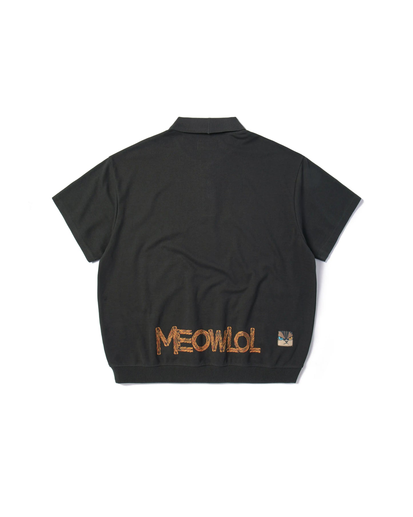 WEAVING LOGO FRONT POCKET OVERSIZED POLO SHIRT