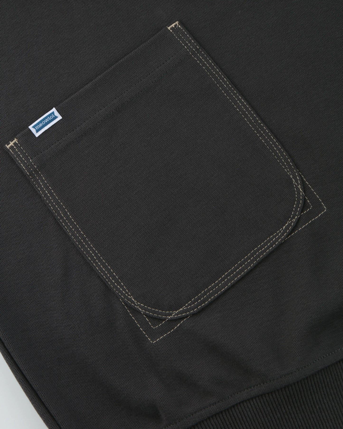 WEAVING LOGO FRONT POCKET OVERSIZED POLO SHIRT