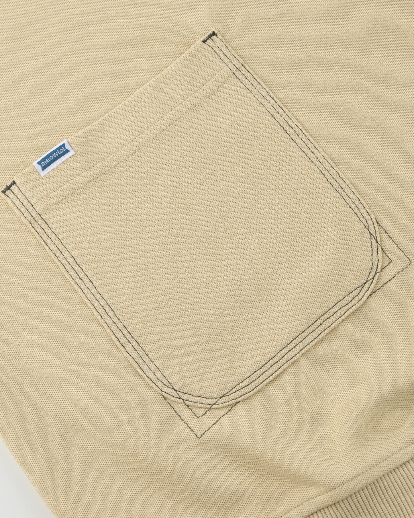 WEAVING LOGO FRONT POCKET OVERSIZED POLO SHIRT